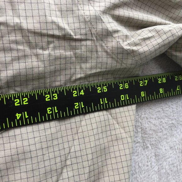 Van Heusen Mens Shirt Size 2XL Short Sleeve Button Down Checkered Casual Beige - Picture 5 of 10